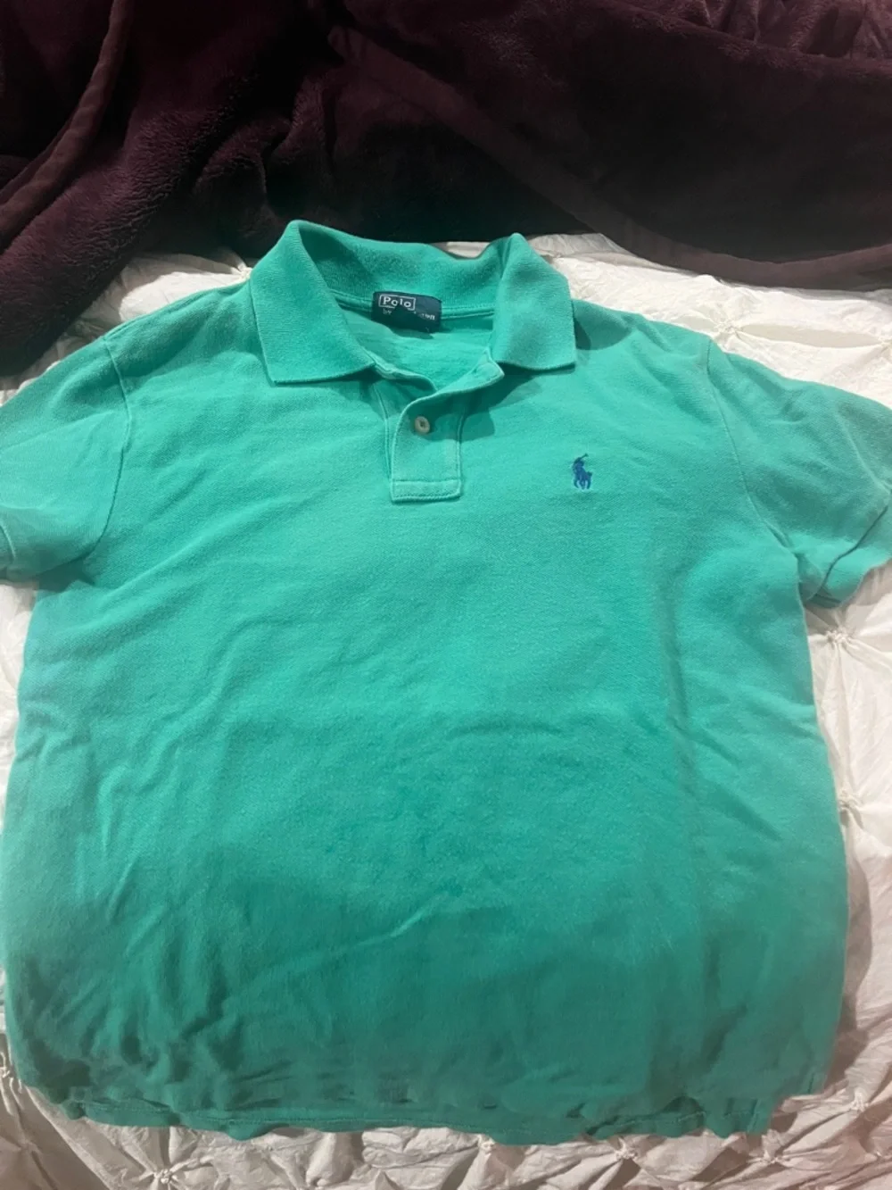 Ralph Lauren Teal Green Polo Shirt youth M 10-12